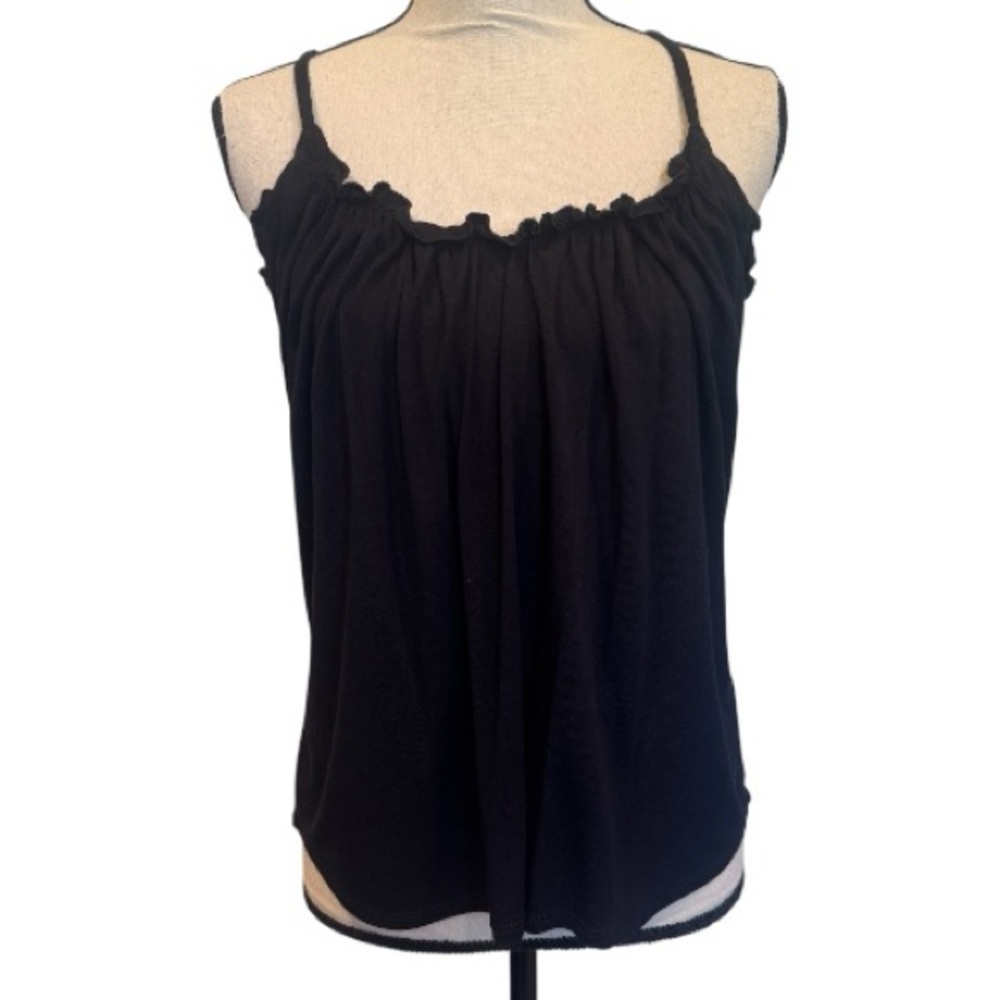 JJ Winks Built In Shelf Bra Tank Spaghetti Strap Black Tank Top Small